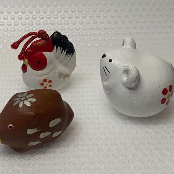 Set of 3 Zodiac Chine fortune - Animal Ornaments figurines - Picture 2 of 12